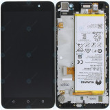 Huawei Honor 4X (CherryPlus-L11) Capac frontal modul display + LCD + digitizer + baterie alb negru 02350FXF