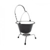Ceaun Emailat Negru 0.8L Perfect Home, Diametru 16cm + Suport Cromat - Set Servire