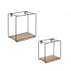 Set 2 rafturi suspendate decorative din MDF cu cadru metalic 2 marimi patrate