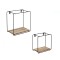Set 2 rafturi suspendate decorative din MDF cu cadru metalic 2 marimi patrate