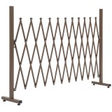 Outsunny Gard de Grădină cu Lățime Reglabilă, Gard de Grădină Multifuncțional din Metal și Aluminiu, 300x31x103,5 cm, Maro &Icirc;nchis