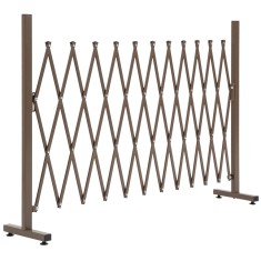 Outsunny Gard de Grădină cu Lățime Reglabilă, Gard de Grădină Multifuncțional din Metal și Aluminiu, 300x31x103,5 cm, Maro &Icirc;nchis