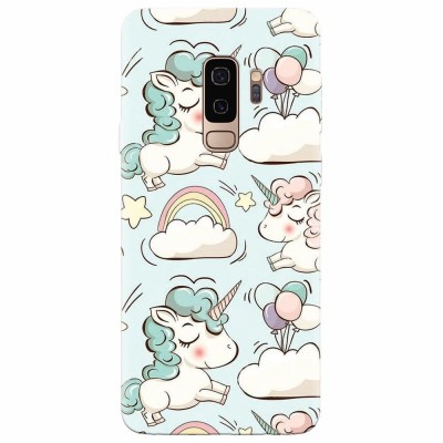 Husa silicon pentru Samsung S9 Plus, Unicorns And Clouds foto