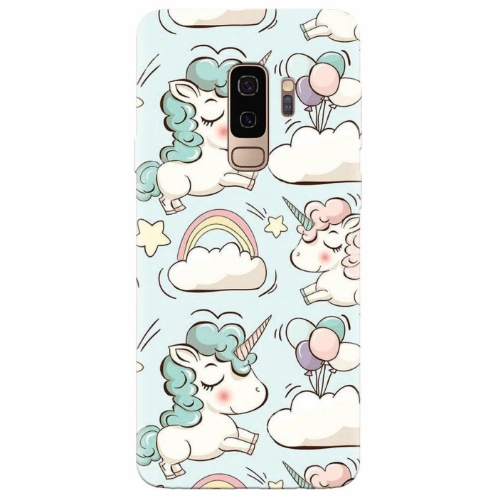 Husa silicon pentru Samsung S9 Plus, Unicorns And Clouds
