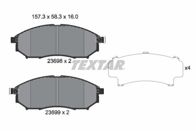 TEXTAR 2369801 set placute frana,frana disc foto