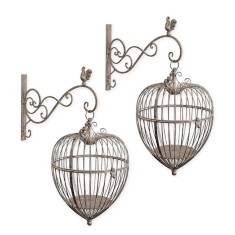 Set doua colivii din fier forjat antik brown XZ-89