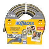 Furtun irigare Hozelock 50 m, PVC, anti-rasucire, gri, universal, suprateran