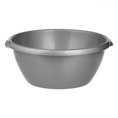Lighean Plastic, Argintiu, Capacitate 10L, Diametru 35cm, &Icirc;nălțime 17cm