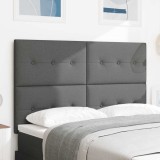 VidaXL Tăblie cu LED cu lumini cu bandă LED Gri &icirc;nchis 160 cm țesătură