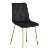 Scaun bucatarie/living, Artool, Libra, catifea, metal, negru si auriu, 45x54x86.5 cm GartenVIP DiyLine