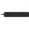 Prelungitor cu 3 x Schuko + 3 x USB-A Quick Charge 1.5m negru, InLine IL16491S