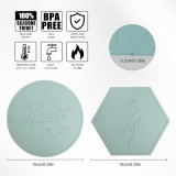 Set 4 suporturi din silicon pentru cratite si tigai Mountain Land, diametru 16 cm, verde pal