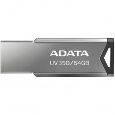 Stick memorie USB AData UV350, 64 GB, USB 3.2, Carcasa metal, Gri