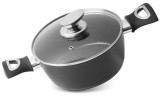 Oala MagicHome Black Line 20 cm, 2100 ml, cu capac si strat antiaderent