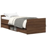 Cumpara ieftin Cadru de pat cu tablie la cap/picioare, stejar maro, 90x200 cm