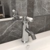 VidaXL Robinet chiuvetă de baie, argintiu, 130x180 mm