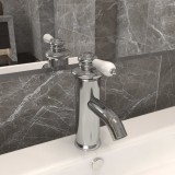 VidaXL Robinet chiuvetă de baie, argintiu, 130x180 mm