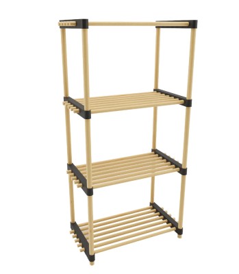 Raft multifunctional cu 4 polite, lemn de pin natur, 49 x 28 x 925 cm foto