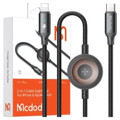 Mcdodo &Icirc;ncărcător Inductiv Pentru Ceas Apple 2In1 Cablu Pentru Iphone Lightning