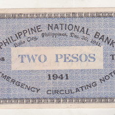 bnk bn Filipine 2 pesos 1941 Iloilo