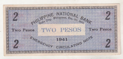 bnk bn Filipine 2 pesos 1941 Iloilo foto