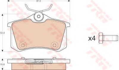 Set placute frana,frana disc PEUGEOT 207 (WA, WC) (2006 - 2016) TRW GDB1973 foto