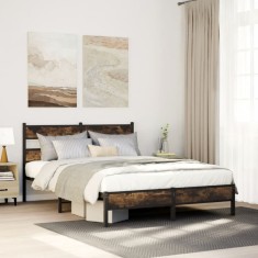 Gossi cadru de pat fara saltea, cu tablie, stejar sonoma, 140x200 cm