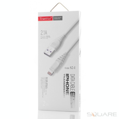 Cabluri Tranyoo, S2, Lightning Cable, 2m, 2.1A, White foto