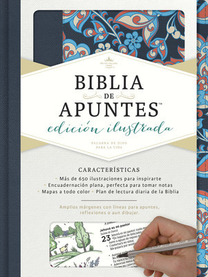 Rvr 1960 Biblia de Apuntes, Edicion Ilustrada, Tela En Rosado y Azul foto