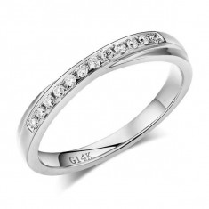 Inel Borealy Aur Alb 14 K Natural Diamonds Women s Style Twisted Band foto