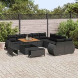 VidaXL Set de canapele pentru grădină 13 pcs Negru 100 x 100 x 71 cm