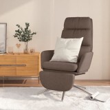 VidaXL Scaun de relaxare cu taburet, gri taupe, material textil