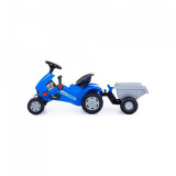 Cumpara ieftin Tractor Turbo 2 cu pedale + remorca, 78x44x55 cm, 3-5 ani, Băieți, Oem