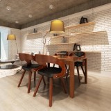 vidaXL Scaune de bucătărie 4 buc., maro, lemn curbat &amp; piele ecologică