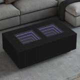 Cumpara ieftin Măsuță de cafea cu LED infinity, negru, 116x69x40 cm