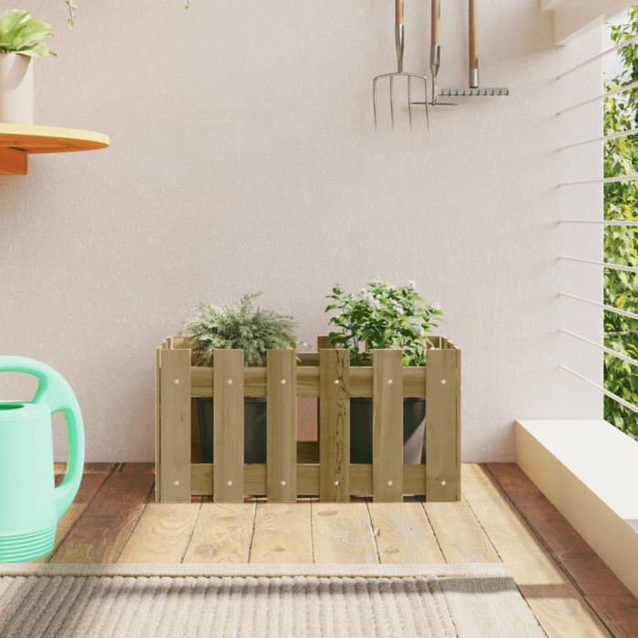 vidaXL Jardinieră grădină design gard 60x30x30cm lemn de pin impregnat