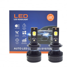 Set 2 becuri auto LED V88S, H7, 190W, canbus, 6000K, 18000lm