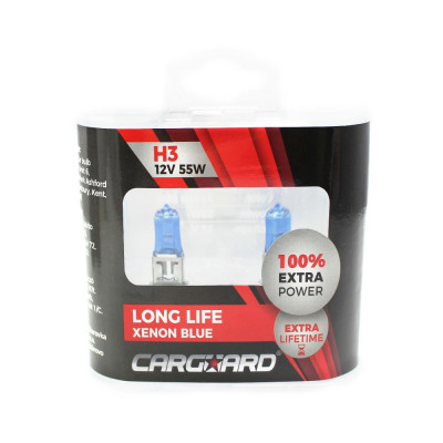 Set de 2 becuri Halogen H3 +100% Intensitate - LONG LIFE - CARGUARD foto