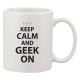 Cana alba personalizata &#039;Keep calm and geek on&#039;, INOVATIX&reg;. 330ml, Oem