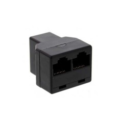 Adaptor telefonic 1x RJ11 6P4C mama - 2x RJ11 6P4C mama negru Well