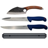 Cumpara ieftin Set 4 Cutite Bucatarie Profesional, Injunghiat, Japonez, Suport Magnetic, Otel Inoxidabil, Multicolor