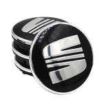 Set 4 capace jante aliaj SEAT 55 mm, negru argintiu