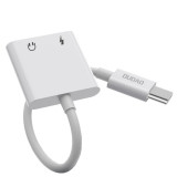 Dudao Adaptor Mufa Splitter Casti USB Tip C - USB Tip C / Mini Jack De 3,5 Mm Alb (L13T Alb) L13T WHITE