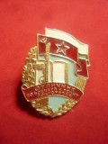 Insigna - Premiu de Excelenta in Pregatire Militara URSS , metal, email h=4,3cm