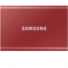 SSD extern Samsung T7 portabil, 1TB, USB 3.2, Metallic Red