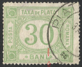 EROARE-ROMANIA-TAXA DE PLATA --1887 / 1890, Stampilat