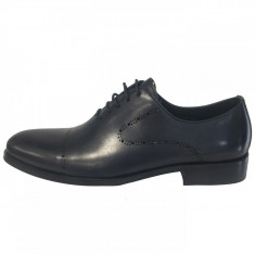 Pantofi barbati, din piele naturala, marca Saccio, A589-52E-42, bleumarin 41 foto