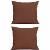 Set 2 perne decorative patrate, 40x40 cm, pentru canapele, pline cu Puf Mania Relax, culoare maro, Palmonix