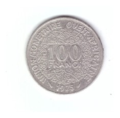 Moneda Africa de Vest 100 francs/franci 1975, stare buna, curata
