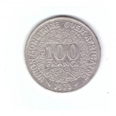 Moneda Africa de Vest 100 francs/franci 1975, stare buna, curata